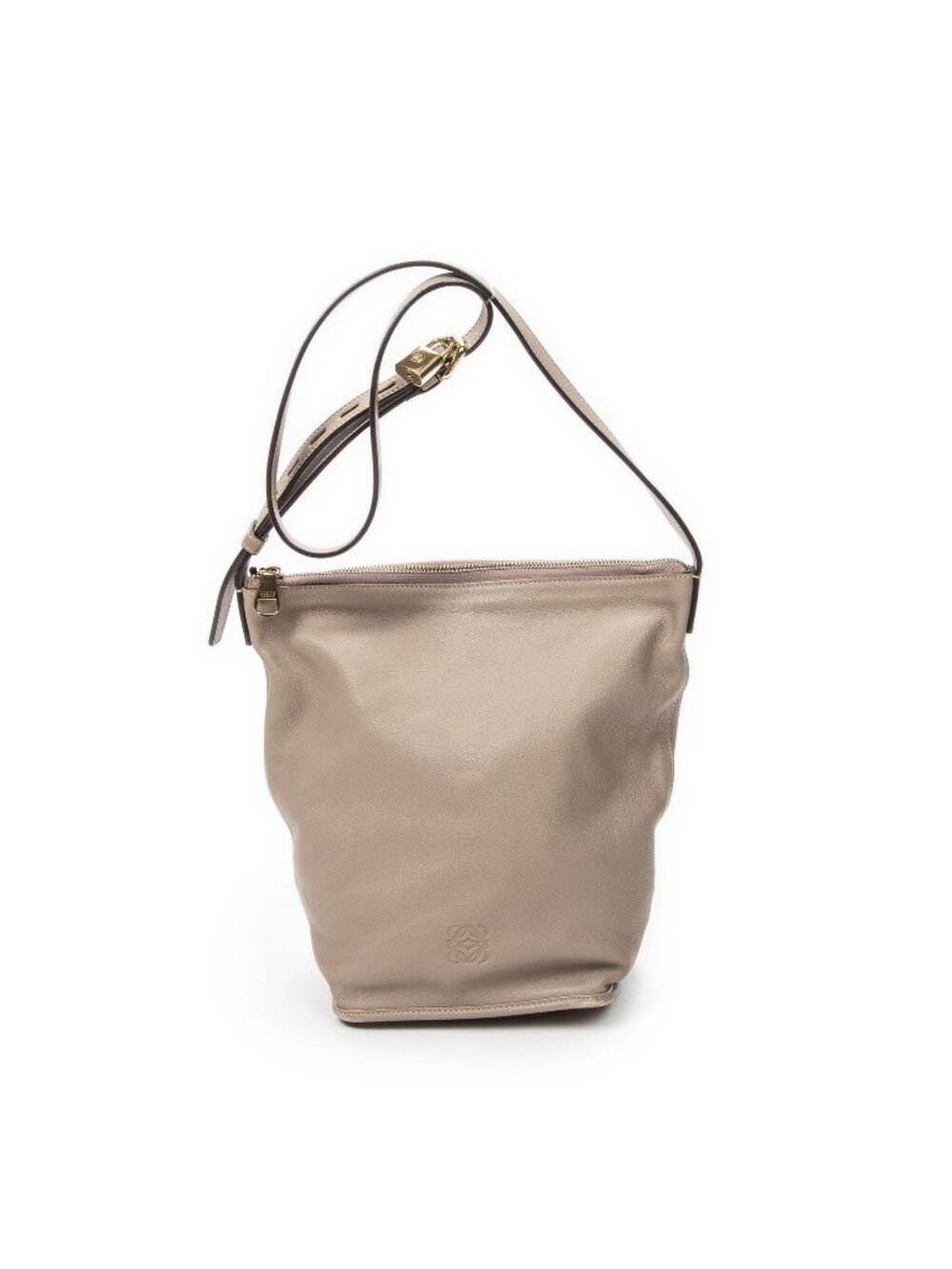 Loewe Anagram Bucket Cross Belt Bag Light Pink Calfskin Leather